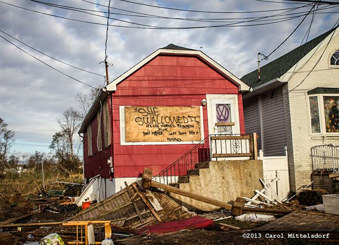 569 Quincy Avenue, Staten Island the day after Sandy hit
